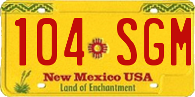 NM license plate 104SGM