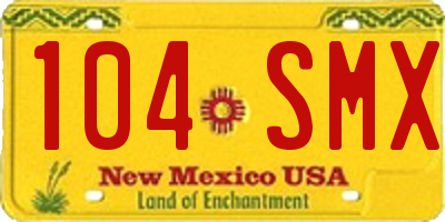 NM license plate 104SMX