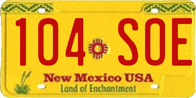 NM license plate 104SOE