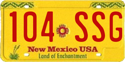 NM license plate 104SSG