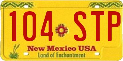 NM license plate 104STP