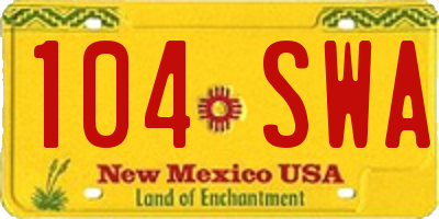 NM license plate 104SWA