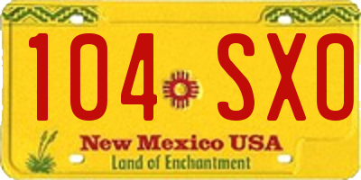 NM license plate 104SXO