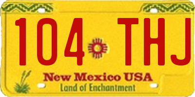 NM license plate 104THJ