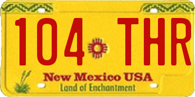 NM license plate 104THR