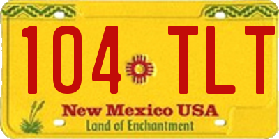 NM license plate 104TLT