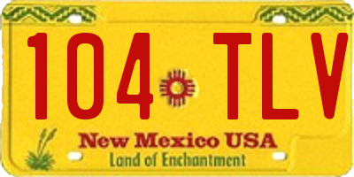 NM license plate 104TLV