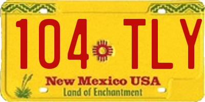 NM license plate 104TLY