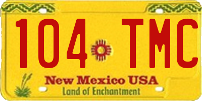 NM license plate 104TMC