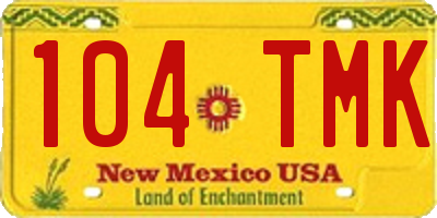 NM license plate 104TMK