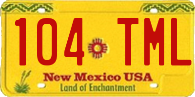 NM license plate 104TML