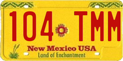 NM license plate 104TMM