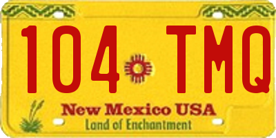 NM license plate 104TMQ