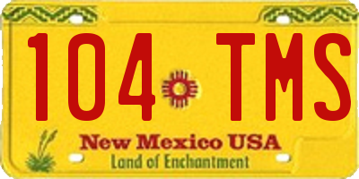 NM license plate 104TMS
