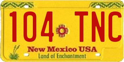 NM license plate 104TNC