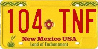 NM license plate 104TNF