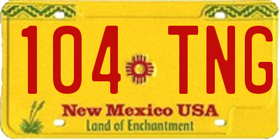 NM license plate 104TNG