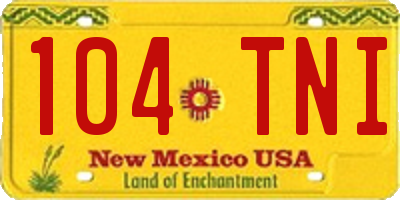 NM license plate 104TNI