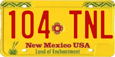 NM license plate 104TNL