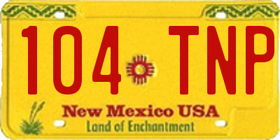 NM license plate 104TNP