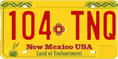 NM license plate 104TNQ