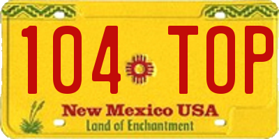 NM license plate 104TOP