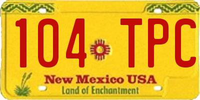 NM license plate 104TPC