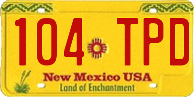 NM license plate 104TPD