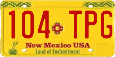 NM license plate 104TPG