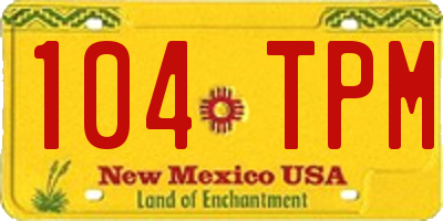 NM license plate 104TPM