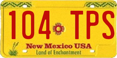 NM license plate 104TPS