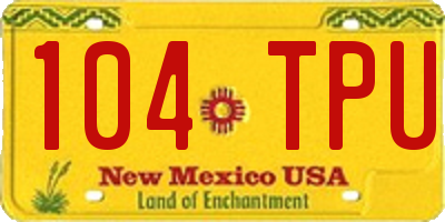 NM license plate 104TPU