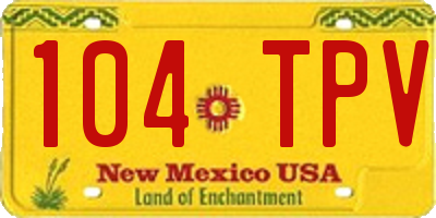 NM license plate 104TPV