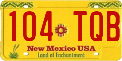 NM license plate 104TQB