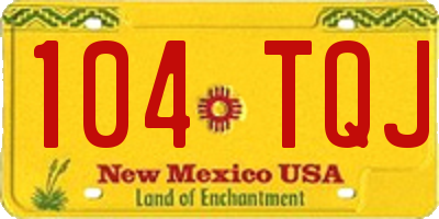 NM license plate 104TQJ
