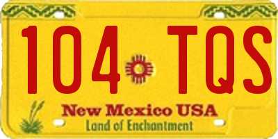NM license plate 104TQS