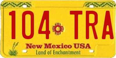 NM license plate 104TRA