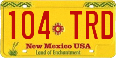 NM license plate 104TRD