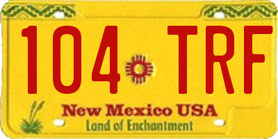 NM license plate 104TRF
