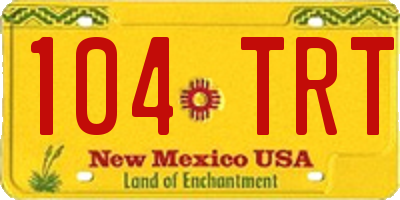 NM license plate 104TRT