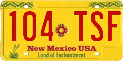 NM license plate 104TSF