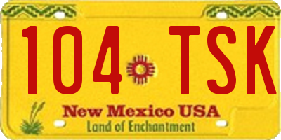 NM license plate 104TSK