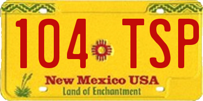 NM license plate 104TSP