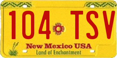 NM license plate 104TSV