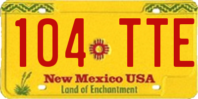 NM license plate 104TTE