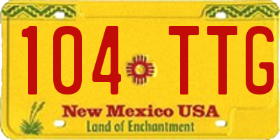 NM license plate 104TTG