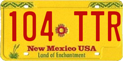 NM license plate 104TTR