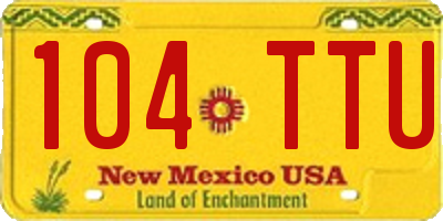 NM license plate 104TTU