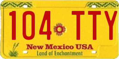 NM license plate 104TTY