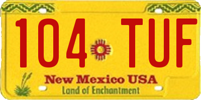 NM license plate 104TUF
